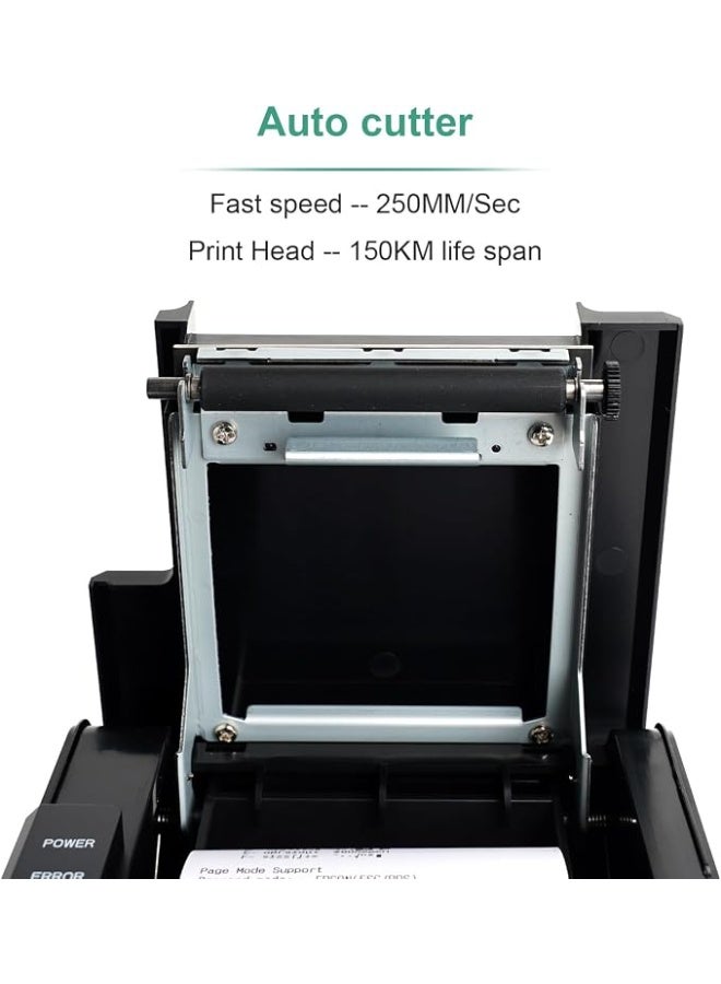 Rongta Kitchen Restaurant POS Printer RP850P, 80mm Thermal Receipts Printer with Auto Cutter, USB Serial Ethernet for ESC/POS, Support Windows - Image 4