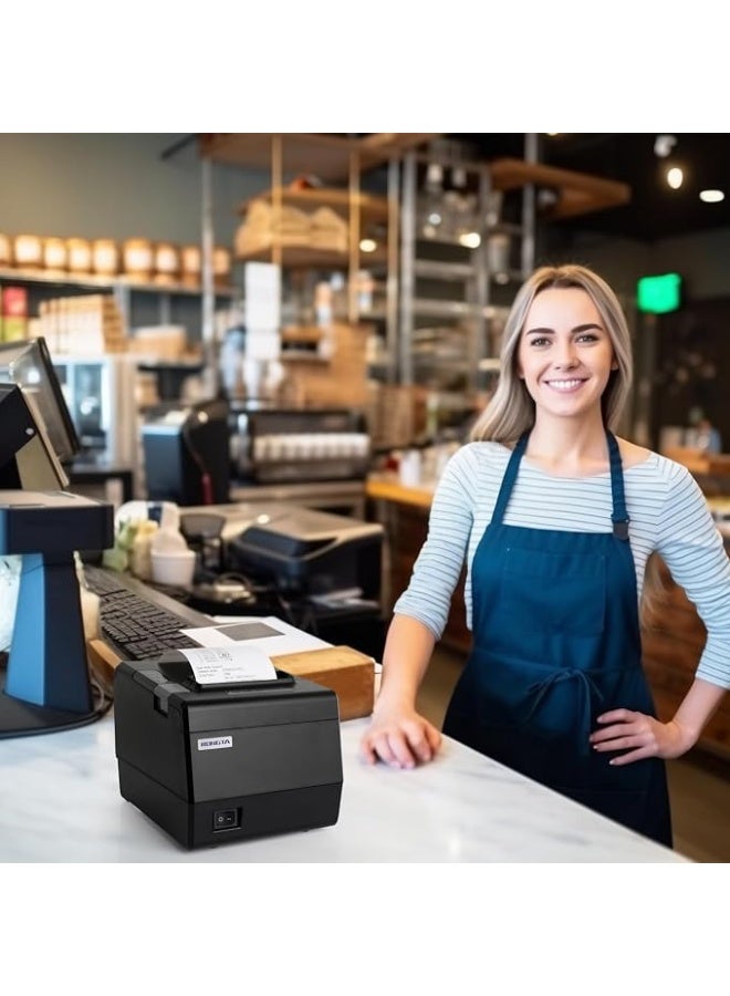 Rongta Kitchen Restaurant POS Printer RP850P, 80mm Thermal Receipts Printer with Auto Cutter, USB Serial Ethernet for ESC/POS, Support Windows - Image 5