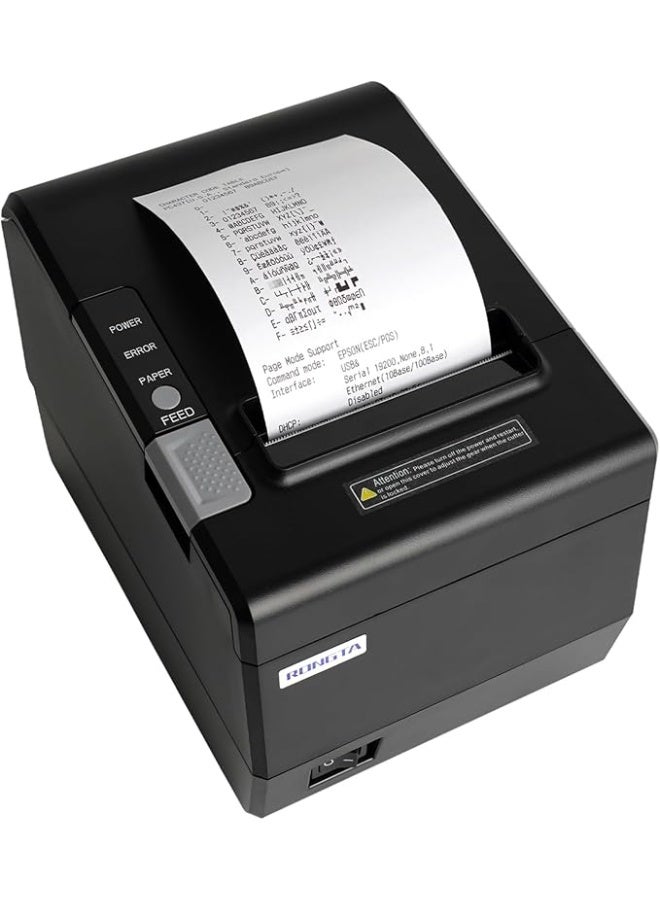 Rongta Kitchen Restaurant POS Printer RP850P, 80mm Thermal Receipts Printer with Auto Cutter, USB Serial Ethernet for ESC/POS, Support Windows - Image 1