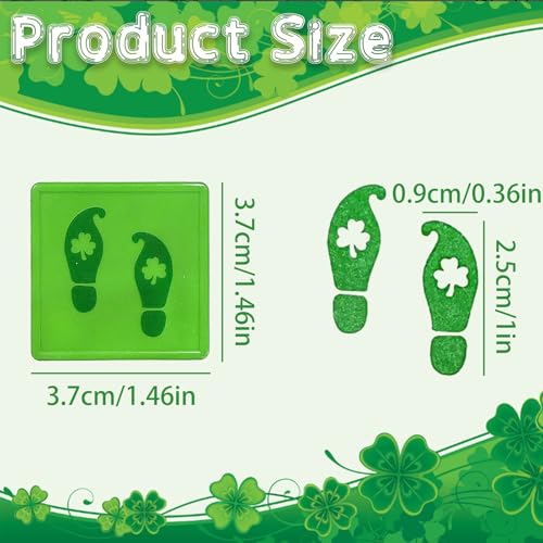 Ldmfcpa St. Patrick’s Day Leprechaun Footprints Self-Inking Rubber Stamp – Mini Green Elf Feet Shamrock Stamp for Leprechaun Trap, DIY Crafts, Journals & Holiday Decorations - Image 2