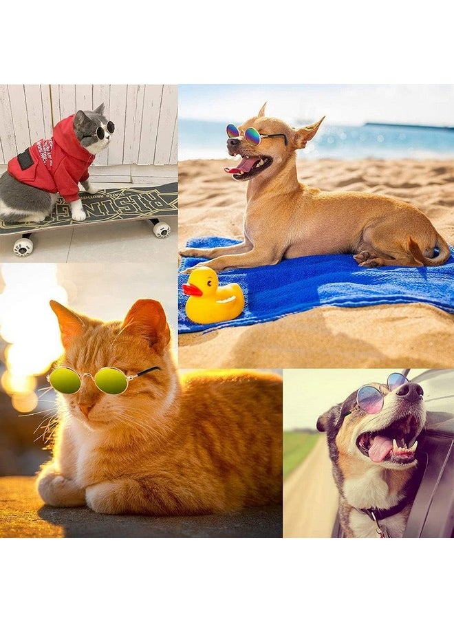 Generic - Pet Sunglasses Classic Round Shape Reflection Eye Wear Uv Protection Stylish Goggles Sunglasses Ideal For Cat And Dogs - Color May Vary (Pack Of 1) - Image 1