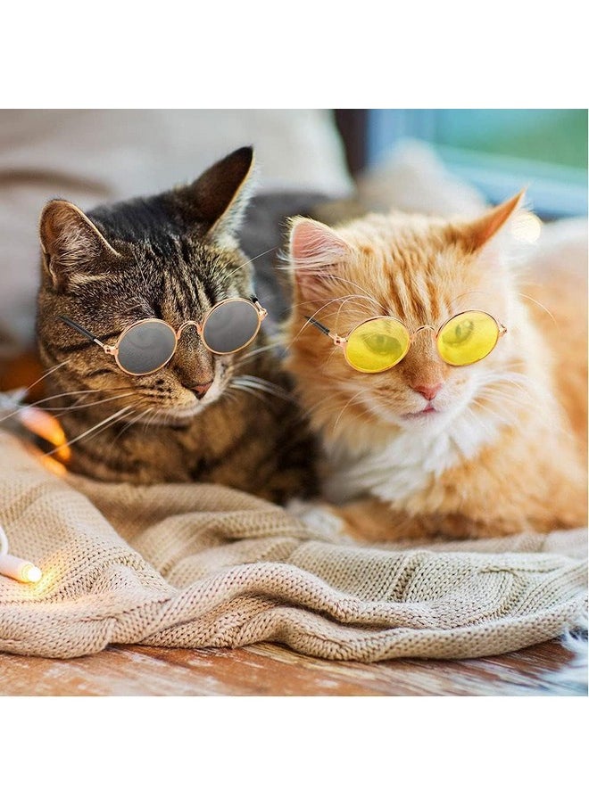 Generic - Pet Sunglasses Classic Round Shape Reflection Eye Wear Uv Protection Stylish Goggles Sunglasses Ideal For Cat And Dogs - Color May Vary (Pack Of 1) - Image 1