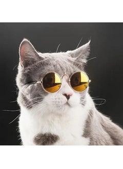 Pet Sunglasses Classic Round Shape Reflection Eye Wear Uv Protection Stylish Goggles Sunglasses Ideal For Cat And Dogs - Color May Vary (Pack Of 1)