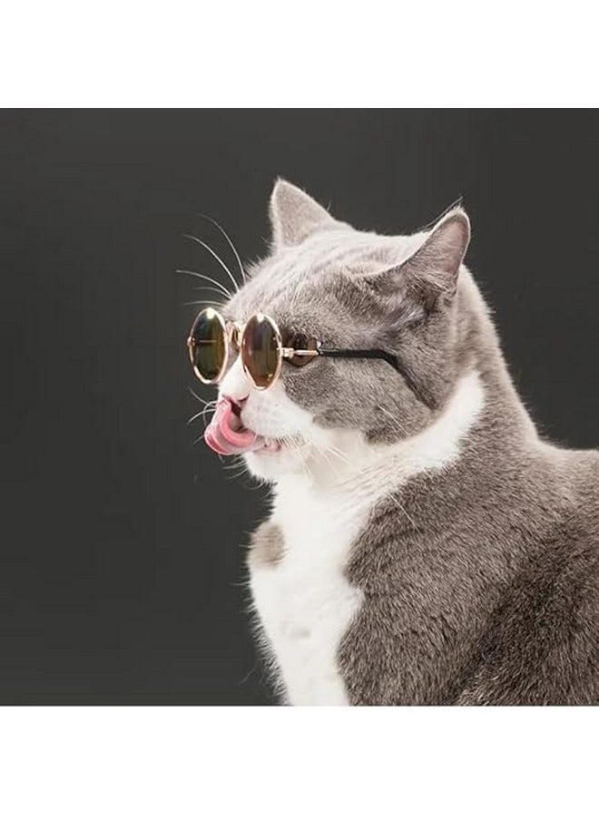 Generic - Pet Sunglasses Classic Round Shape Reflection Eye Wear Uv Protection Stylish Goggles Sunglasses Ideal For Cat And Dogs - Color May Vary (Pack Of 1) - Image 1