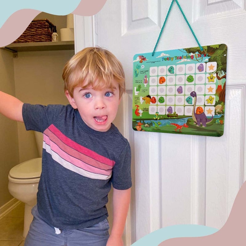 بوتسكا Bundle Dino  Unicorn Potty Training Chart for Toddler, Sticker Chart for Kids Potty Training, A Reward Chart for Kids, Reward Sticker Chart Kids Toilet Training, Potty Chart for Boys  Girls - Image 5