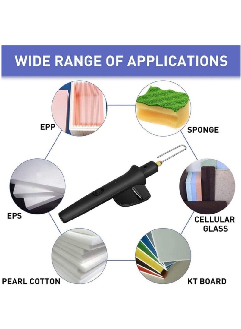 excitat 4 in 1 Electric Foam Cutter with Hot Wire, Carving & Retaining Tips, Overheat Protection, LED Light for Smooth Cutting, 20W, Foam Cutter Tool, for EPE, EPS, Sponge, KT Board, DIY Crafts (British Standard) - Image 5