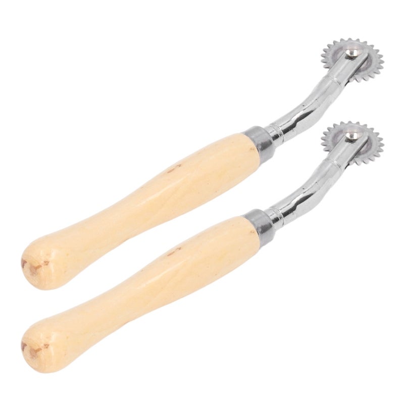 Tracing Wheel Stainless Steel Roller Pine Wood Handle - Straight Line Operation for DIY Leather Crafts - Image 4
