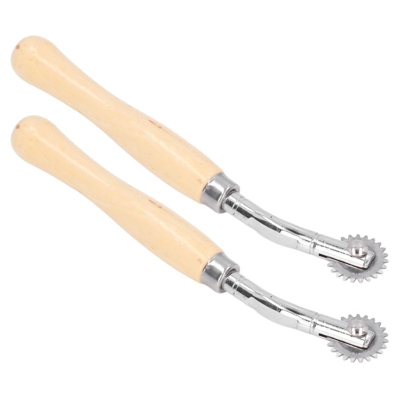 Tracing Wheel Stainless Steel Roller Pine Wood Handle - Straight Line Operation for DIY Leather Crafts - Image 5