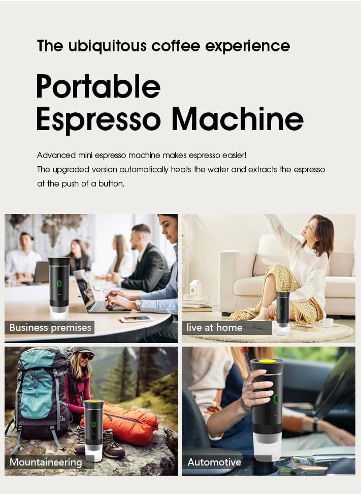 XiuWoo Portable Electric Coffee Machine Self-Heating Espresso Machine, Car Mini Coffee Machine, Compatible with Coffee Capsules and Coffee Powder Box, Rechargeable Hand Coffee Machine for Hiking, Camping, Office  - Image 2