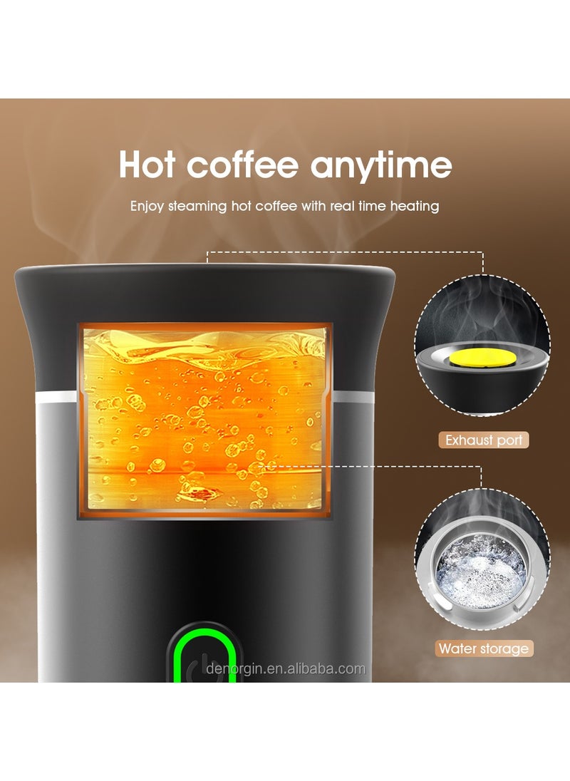 XiuWoo Portable Electric Coffee Machine Self-Heating Espresso Machine, Car Mini Coffee Machine, Compatible with Coffee Capsules and Coffee Powder Box, Rechargeable Hand Coffee Machine for Hiking, Camping, Office  - Image 5