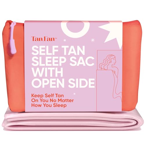 Tan Fan Self Tan Sleep Sack for Hot Sleepers Open Side Design to Stop Fake Tanner Staining Sheets Overnight Thicker Bottom Underlay Breathable Lightweight Roomy No Transfer Tuck in Sleep Sac - Image 1