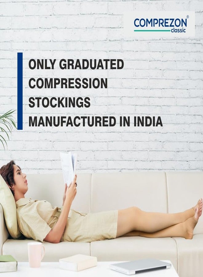 Comprezon Classic Lycra Medical Compression Stockings | Class 2 Compression | Upto Groin | Pain Relief & Swelling Reduction | Compression Socks for Men and Women | Varicose Veins Stockings (XX Large) - Image 4