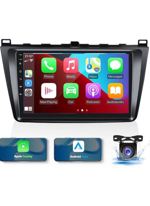 Android Car Stereo for Mazda 6 2007 To 2012 With Wireless Apple Carplay Android Auto 9 Inch Touchscreen Mazda Car Radio With WIFI GPS Navigation Bluetooth FM AHD Backup Camera