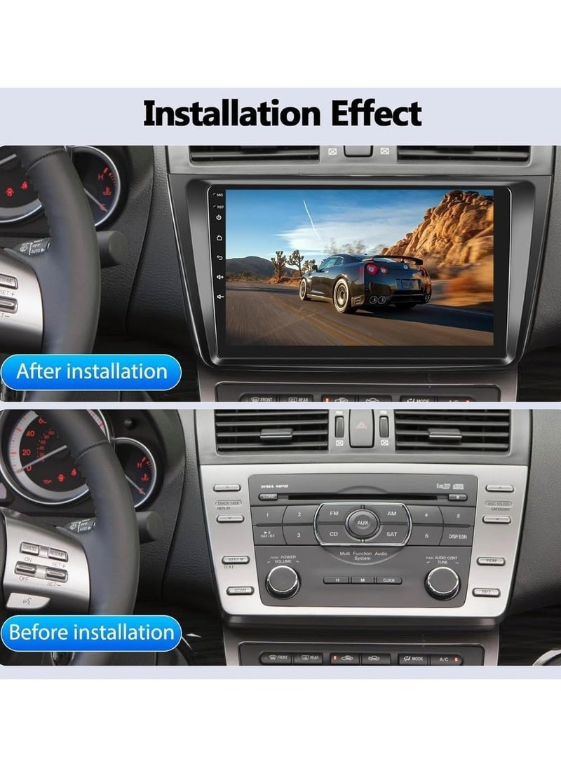 Android Car Stereo for Mazda 6 2007 To 2012 With Wireless Apple Carplay Android Auto 9 Inch Touchscreen Mazda Car Radio With WIFI GPS Navigation Bluetooth FM AHD Backup Camera