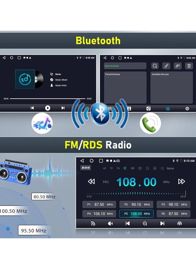 Android Car Stereo for Mazda 6 2007 To 2012 With Wireless Apple Carplay Android Auto 9 Inch Touchscreen Mazda Car Radio With WIFI GPS Navigation Bluetooth FM AHD Backup Camera