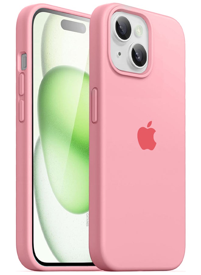 CATANES - iPhone 15 Plus Case Silicone Case Cover Durable and Anti Scratch Back Cover Pink - Image 1