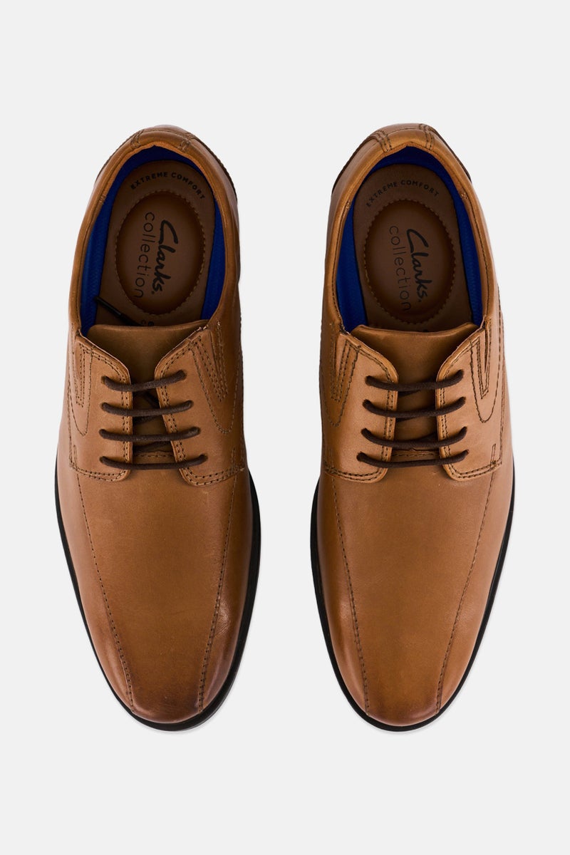 clarks Men Whiddon Pace Lace Up Formal Shoes, Dark Tan - Image 3