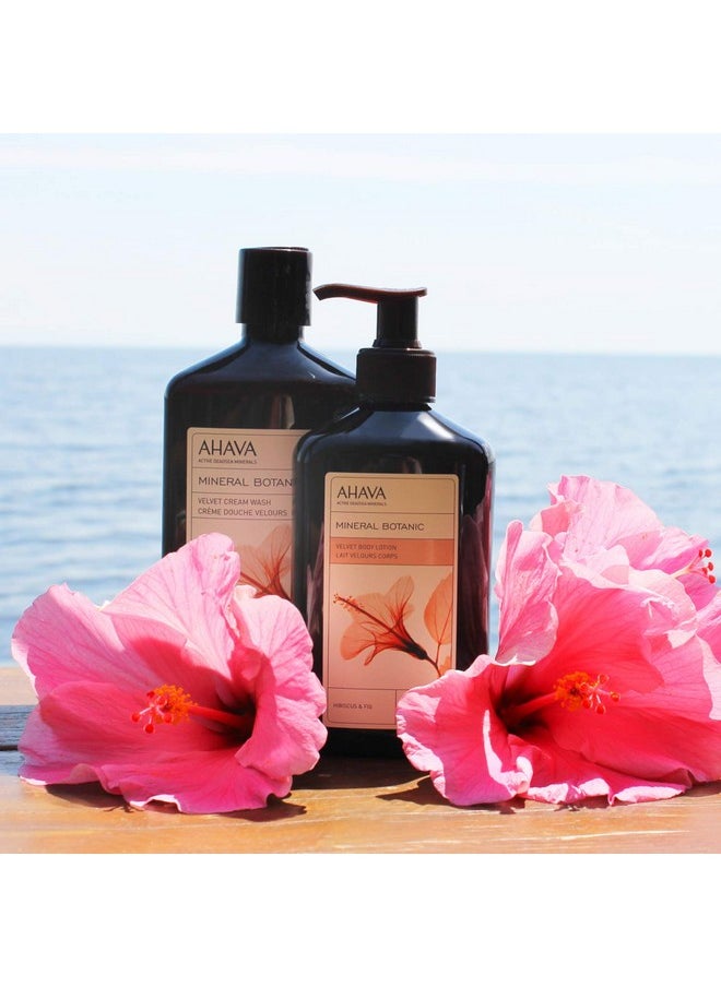 AHAVA Mineral Botanic Velvet Cream Body Lotion, Hibiscus & Fig Washes Away Dirt And Impurities, Relaxes, Enriched With Exfoliating Hibiscus, Malic & Citric Acid, Fig & Exclusive Osmoter, 17 Fl.Oz  - Image 2