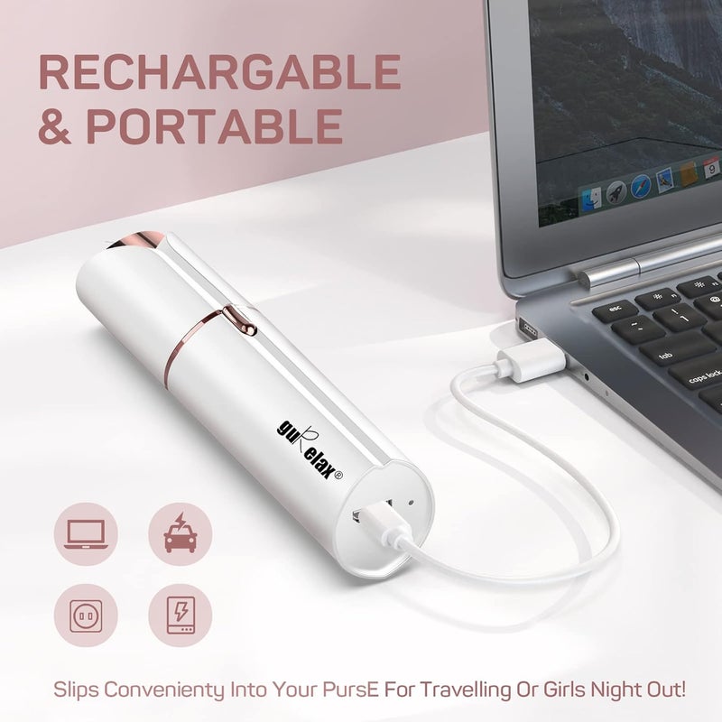 gurelax Facial Hair Removal for Women, Electric Face Shaver, Painless Facial Hair Remover, Rechargeable Hair Removal Device for Lip, Chin with a Velvet Bag - Image 4