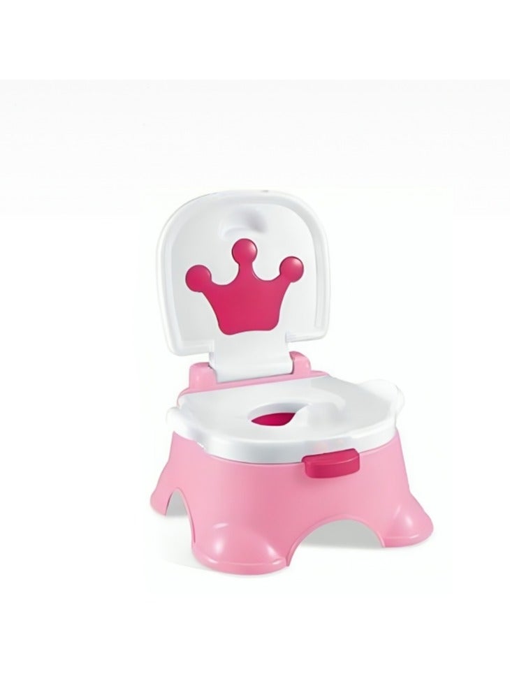 3-In-1 Royal Baby Potty Step Stool - Pink - Image 1