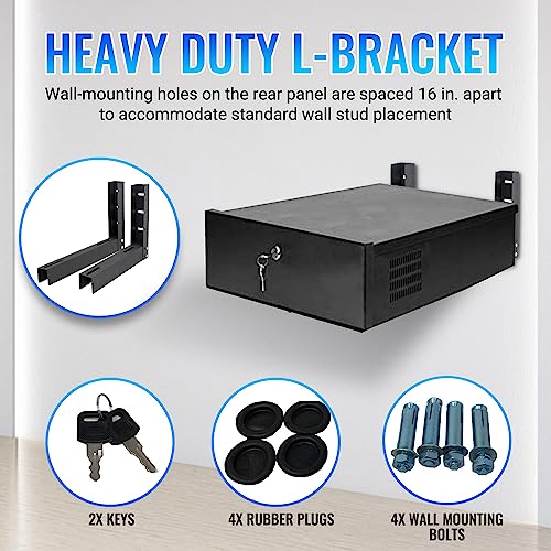 Ares Vision Heavy Duty L-Bracket for 15",18" & 21" DVR/PC Security Lock boxes 16 Gauge Steel, extra heavy duty construction - Image 4