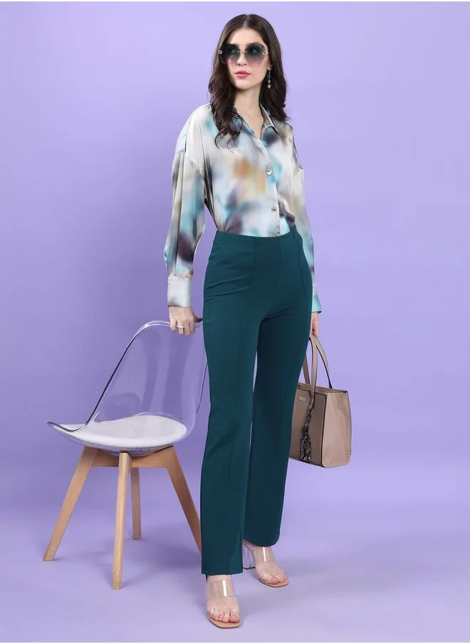 طوكيو توكيز Pintuck Detail High Rise Flared Trousers by Styli