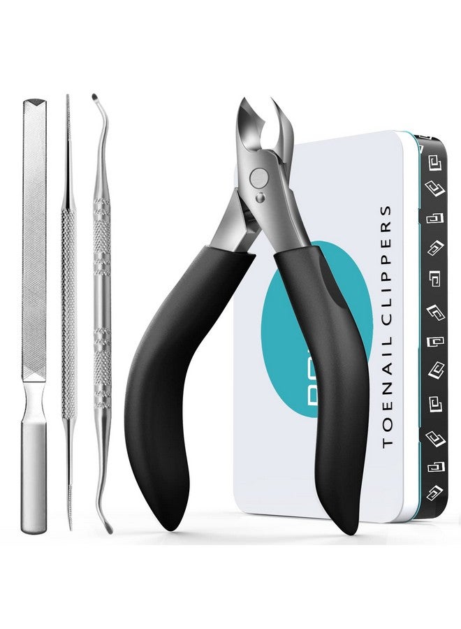 RONAVO Nail Clippers Set-Toenail Clippers for Thick Nails - Heavy Duty Professional Thick & Ingrown Toe Nail Clipper, Large Toenail Scissors for Elderly/Mens/Women,Long Handle Safety RONAVO(Black) - Image 1