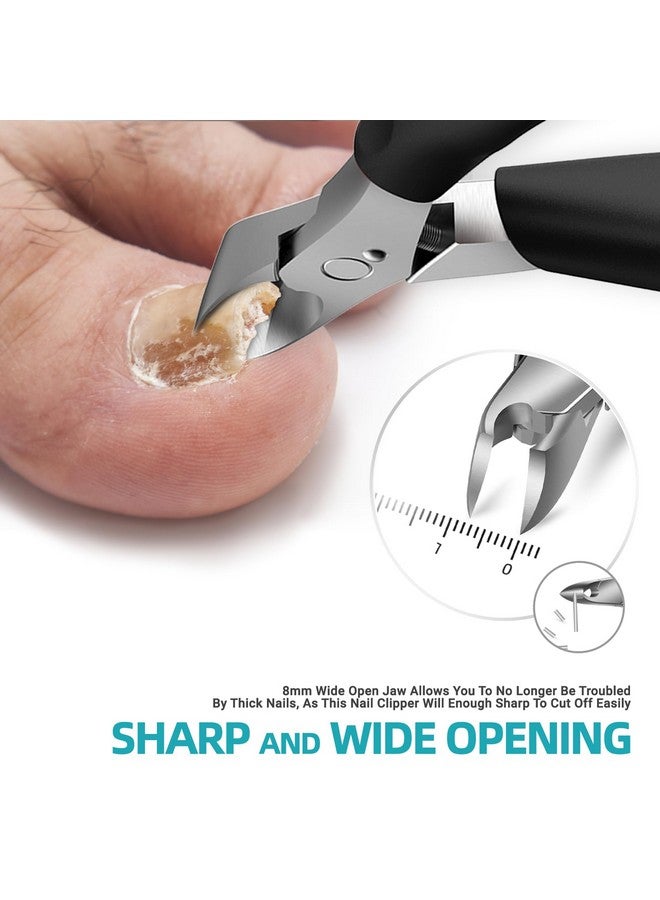 RONAVO Nail Clippers Set-Toenail Clippers for Thick Nails - Heavy Duty Professional Thick & Ingrown Toe Nail Clipper, Large Toenail Scissors for Elderly/Mens/Women,Long Handle Safety RONAVO(Black) - Image 2