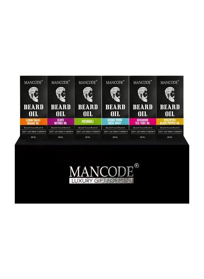 MAN CODE - Mancode Beard Oil For Fast Beard Growth ; Beard And Muushtac Oil ; Soft Strong Healthy Beard ; In 6 Different Variants ; 50Ml Beard Oil For Men (Pack Of 1) (Gift Set For Men Pack Of 6) - Image 1