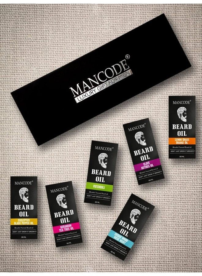 MAN CODE - Mancode Beard Oil For Fast Beard Growth ; Beard And Muushtac Oil ; Soft Strong Healthy Beard ; In 6 Different Variants ; 50Ml Beard Oil For Men (Pack Of 1) (Gift Set For Men Pack Of 6) - Image 1