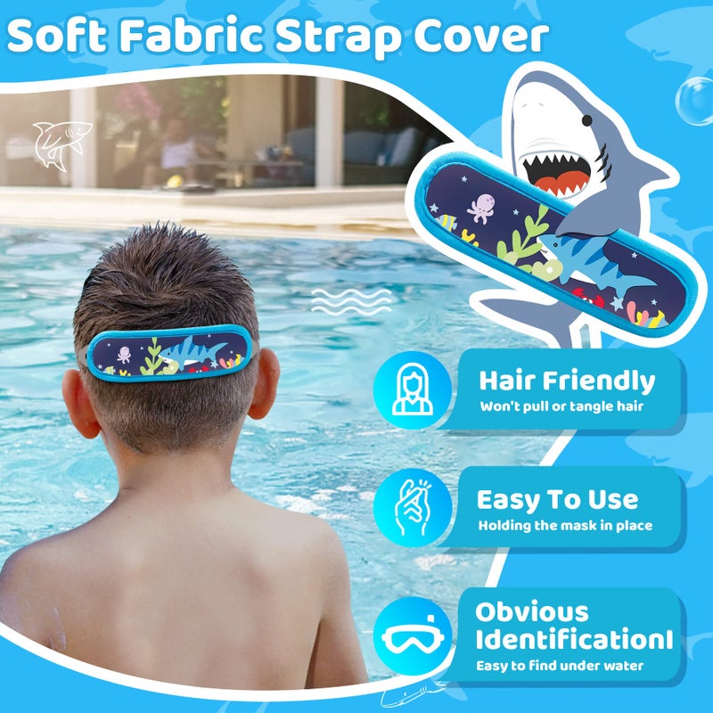 Vvinca Toddler Swim Goggles, 2 Packs Kids Goggles with Fabric Strap Cover No Tangle Hair, Clear View Anti-Fog Leakproof Water Pool Swimming Goggles for Girls Boys Little Swimmer Age 3-8 - Image 4