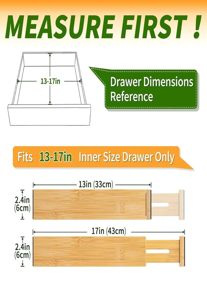 ASTROMETRIC wood Drawer divider-12.5-17'' Adjustable Bamboo Drawer Dividers Organizers - Expandable Drawer Organization Separators For Kitchen, Dresser, Bedroom, Bathroom and Office (8) - Image 3