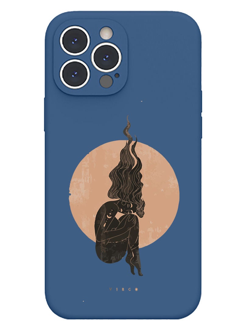 Theodor Protective Slim Fit Case Liquid Silicone Cover with Full Body Protection Anti-Scratch Shockproof Case For iPhone 13 Pro Blue  - Virgo-01 - Image 1