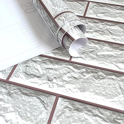 HOMEMATES Self-Adhesive Wallpaper Waterproof Old Furniture Vinyl Stickers Wooden Door Wardrobe Desktop PVC Wall Papers 45 X 304 CM- (Antique Brick) - Image 4