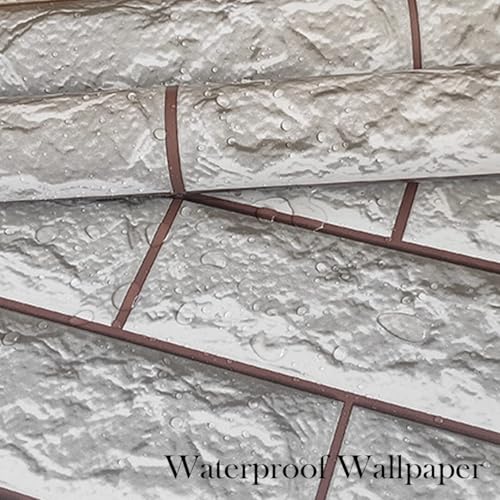 HOMEMATES Self-Adhesive Wallpaper Waterproof Old Furniture Vinyl Stickers Wooden Door Wardrobe Desktop PVC Wall Papers 45 X 304 CM- (Antique Brick) - Image 2