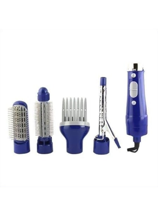 مصفف شعر متعدد الوظائف 5 في 1 (SK-876-5) | مجموعة فرشاة هواء ساخن لتجفيف وتجعيد وتمليس الشعر | جهاز تصفيف محترف بمشط قابل للتبديل - Image 1