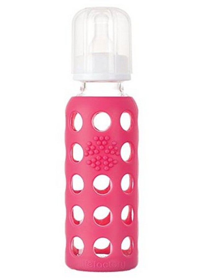 Lifefactory 9oz Glass Baby Bottle 2pk Bundle with 2 Stage 3 Nipples (Kale/Raspberry) - Image 4