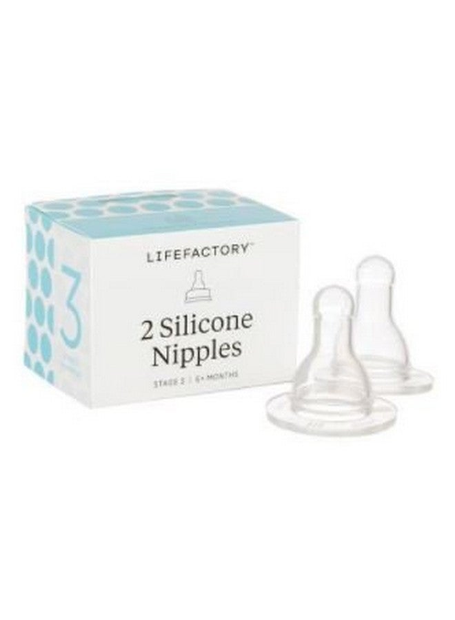 Lifefactory 9oz Glass Baby Bottle 2pk Bundle with 2 Stage 3 Nipples (Kale/Raspberry) - Image 2