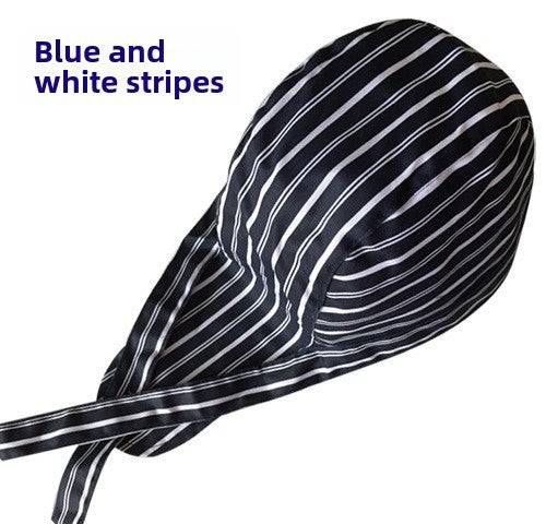 Unisex Chef Cap Kitchen Pirate Bandana Baseball Hat Blue and White Pirate Hat 
