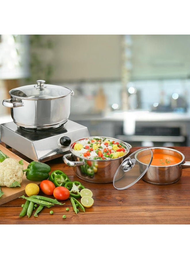VINOD طقم أواني الطهي من الفولاذ المقاوم للصدأ 6 قطع مع بخار - Image 4