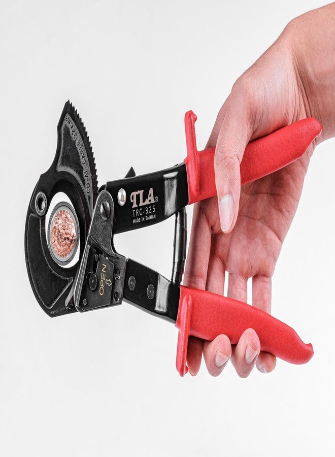 TLA Teleantool (TLA) TRC-325 Ratcheting Cable Cutter - Cuts Copper, Aluminum & Multi-Core Cables up to 325mm², Built for Pros & DIY Projects - Image 4