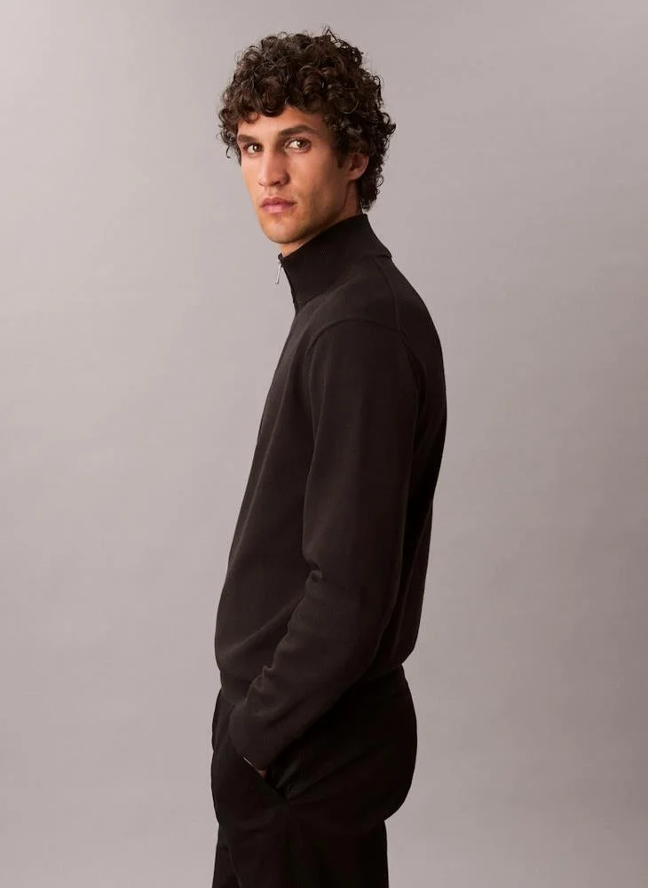 CALVIN KLEIN  Quarter Zip Cotton Jumper for Men | Best Price UAE