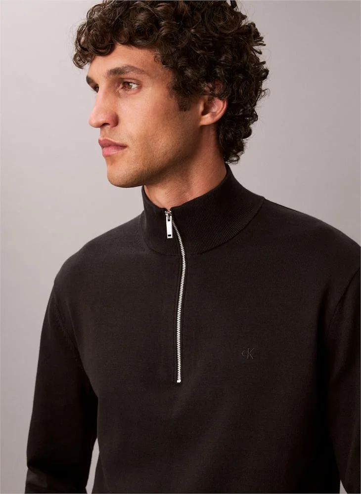 CALVIN KLEIN  Quarter Zip Cotton Jumper for Men | Best Price UAE