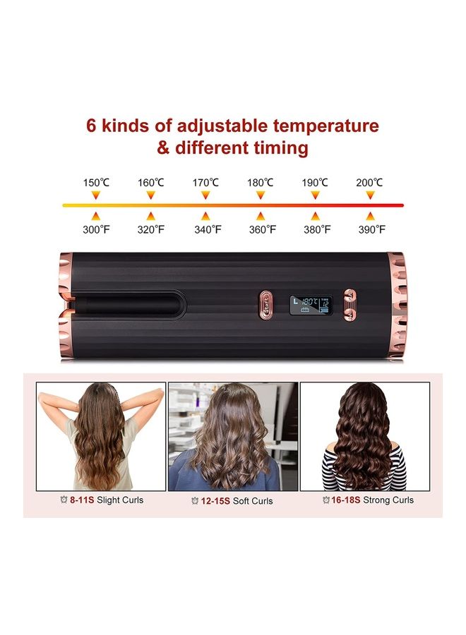 NIBEMINENT Wireless Automatic Hair Curler With Adjustable Temperature And Timer Multicolour - Image 4