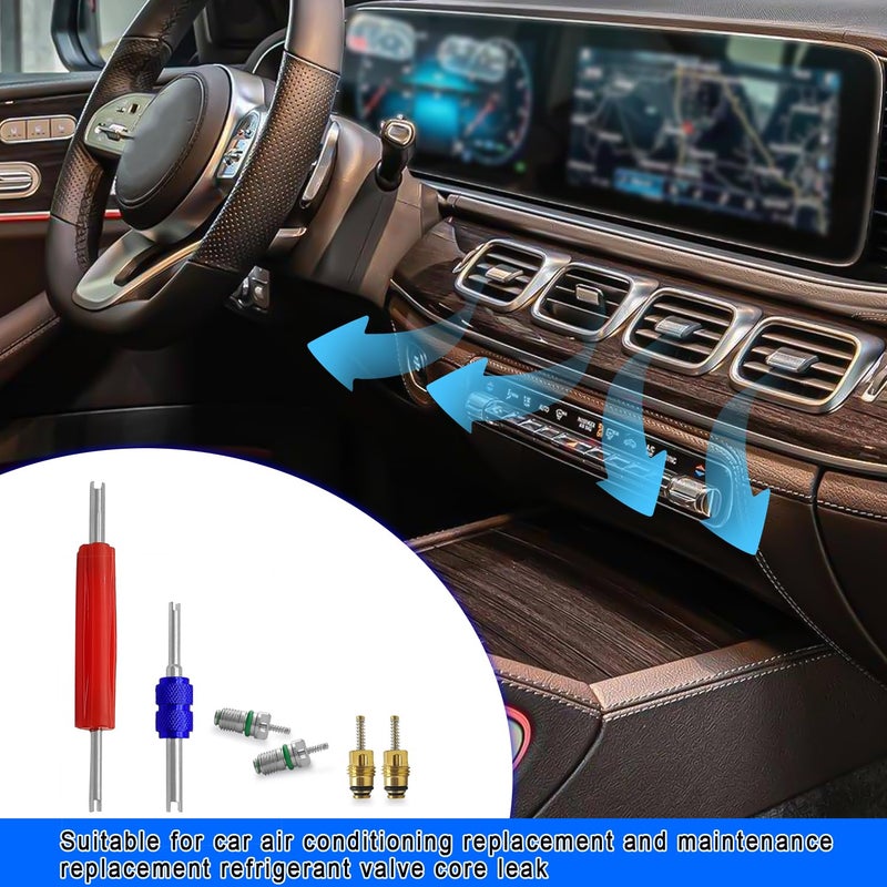 NOTISH 102PCS A/C R12 R134a Car Air Conditioner Valve Core Seal Kit, Refrigeration Tire Valve Stem Cores Repair Kit Double Head Dual Dismantling Installer Tool - Image 5