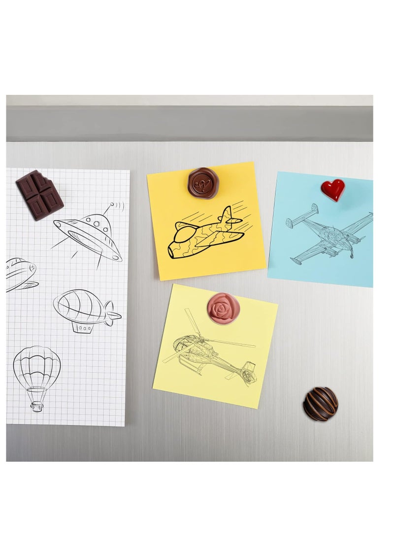 12PCS Fridge Magnets Simulation Chocolate Refrigerator Magnets Cute Magnet Stickers Decorative for Magnet Boards Locker Fridge Home Office