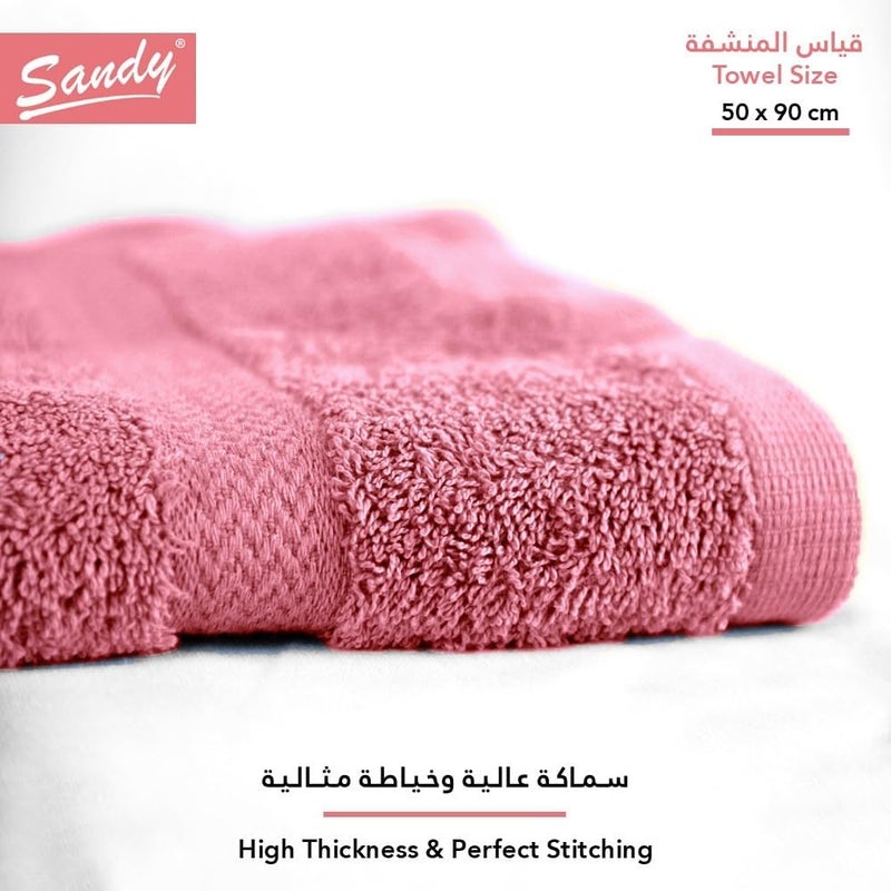 Premium Hotel Quality Hair Towel 100% Cotton Made in Egypt 600 GSM, Soft Quick Drying and Highly Absorbent (50x90 cm) - Silver Pink - Image 4