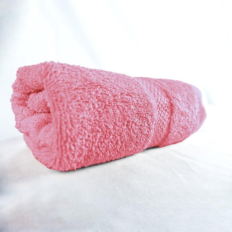 Premium Hotel Quality Hair Towel 100% Cotton Made in Egypt 600 GSM, Soft Quick Drying and Highly Absorbent (50x90 cm) - Silver Pink - Image 1