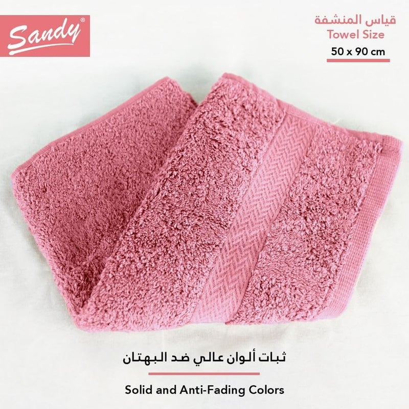 Premium Hotel Quality Hair Towel 100% Cotton Made in Egypt 600 GSM, Soft Quick Drying and Highly Absorbent (50x90 cm) - Silver Pink - Image 3