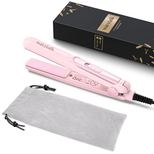 Wavytalk Mini Portable Flat Iron, 0.7 Inch Dual Voltage Hair Straightener - Small Flat Irons for Short Hair, Curls Bangs, Worldwide Use for Travel, Pink - Image 4